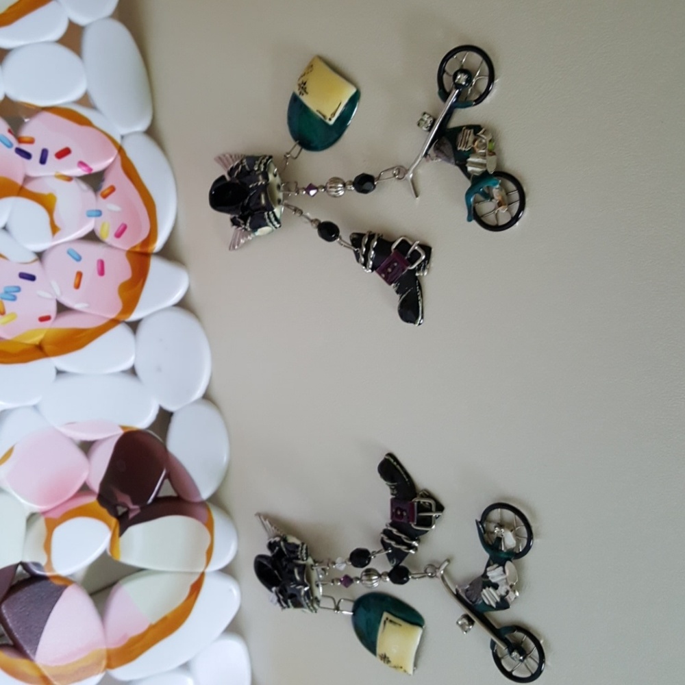 Biker Babe clip on earrings